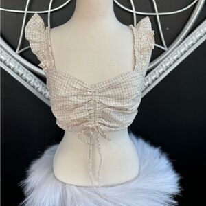 Drawstring front crop top